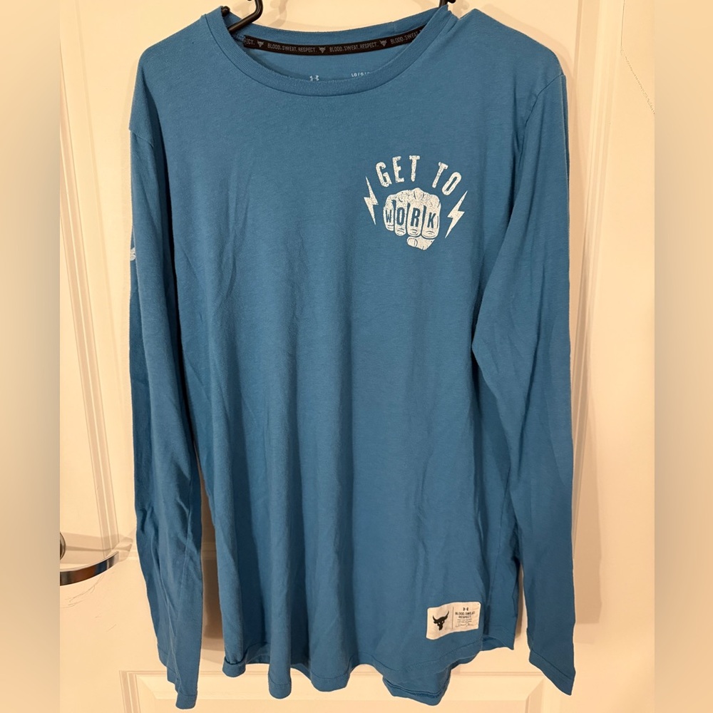 Project Rock Blue Long Sleeve Men's Shirt